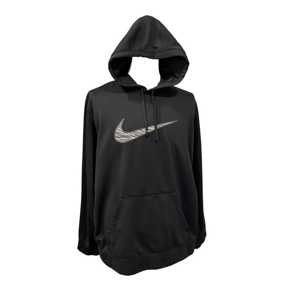 Nike Therma-FIT Hoodie Mens XXL Black Active Training Pullover Sweatshirt